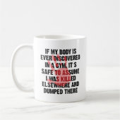 Gym Crime Scene Funny Mug Kaffeetasse (Links)