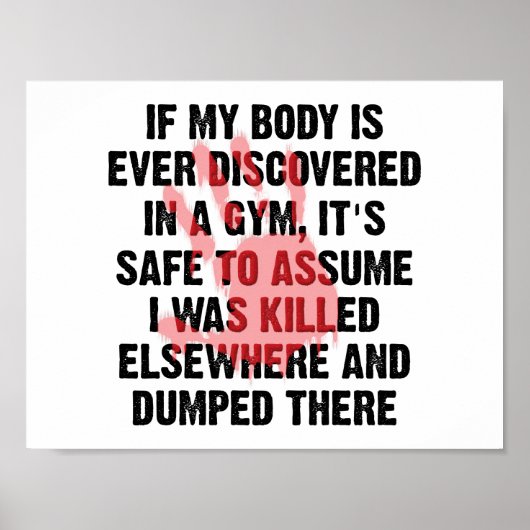 Gym Crime Scene Funny Poster (Vorne)