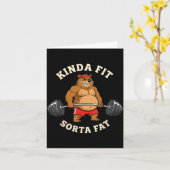 Gym Dad Bod Werlifting Bear Weightlifting Men Karte (Gelbe Blume)