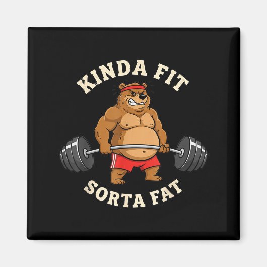 Gym Dad Bod Werlifting Bear Weightlifting Men Magnet (Vorne)
