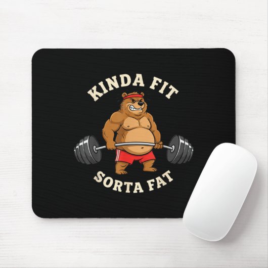 Gym Dad Bod Werlifting Bear Weightlifting Men Mousepad (Mit Mouse)