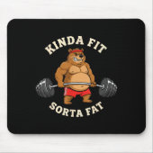 Gym Dad Bod Werlifting Bear Weightlifting Men Mousepad (Vorne)