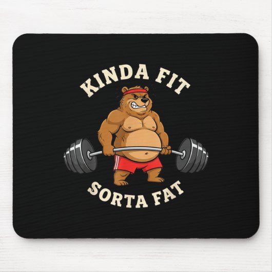 Gym Dad Bod Werlifting Bear Weightlifting Men Mousepad (Vorne)