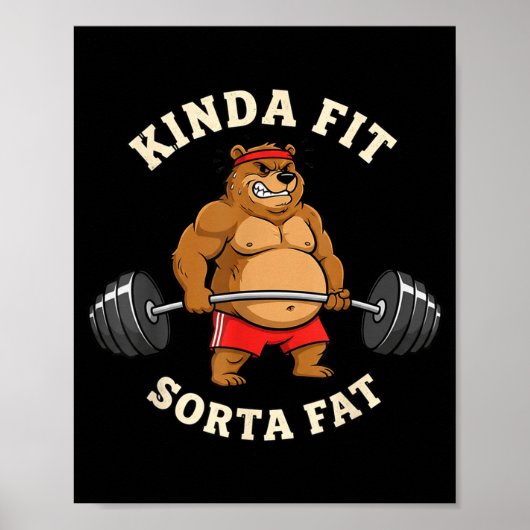 Gym Dad Bod Werlifting Bear Weightlifting Men Poster (Vorne)