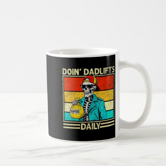 Gym Dad Doin' Dadlifts Daily Men Fathers Day Funny Kaffeetasse (Rechts)