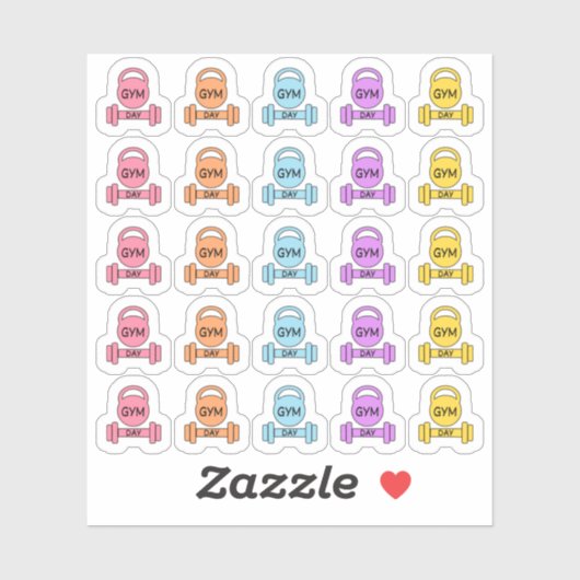 Gym Day Fitness Workout Übung Bujo Planer Aufkleber (Blatt)