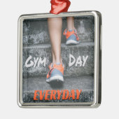 Gym Day Jeden Workout Motivation Stairs Orange Ornament Aus Metall (Links)