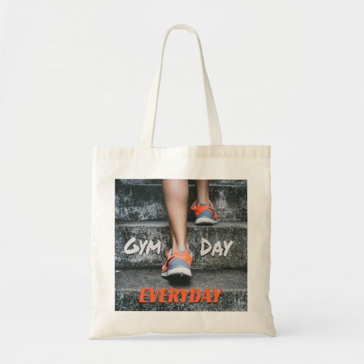 Gym Day Jeden Workout Motivation Stairs Orange Tragetasche (Vorne)