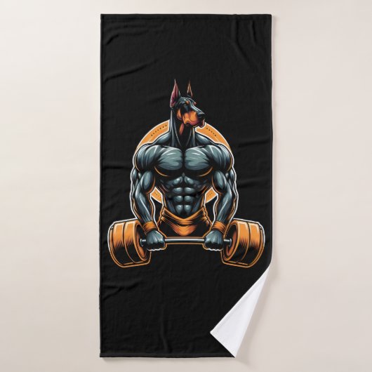 GYM Doberman Hundbodybuilder Power-Lifter Badehandtuch (Badehandtuch)