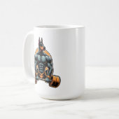 GYM Doberman Hundbodybuilder Power-Lifter Kaffeetasse (Vorderseite Links)