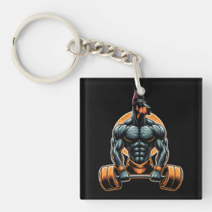 GYM Doberman Hundbodybuilder Power-Lifter Schlüsselanhänger