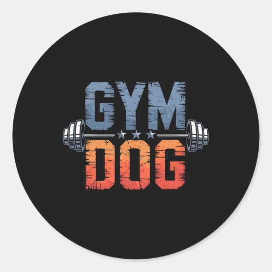 Gym Dog Meaning Gym Dog Costume Weight Lifting Gym Runder Aufkleber (Vorderseite)