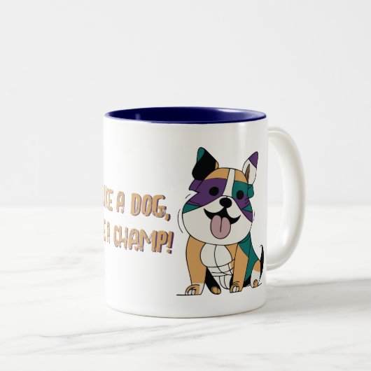 Gym Dog Zweifarbige Tasse (VorderseiteRechts)