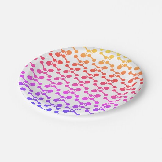 Gym Dumbbells Pattern Pappteller (Schrägansicht)