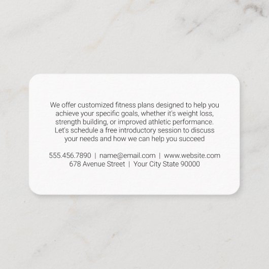 Gym Dumbell Logo | Gesundheitliche Fitness Visitenkarte (Rückseite)