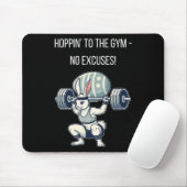 Gym Easter Bunny Fitness Easter Rabbit Mousepad (Mit Mouse)