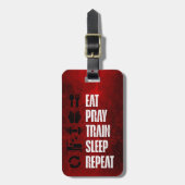 Gym Eat Pray Train Sleep Repeat  Luggage Tag Gepäckanhänger (Vorderseite vertikal)