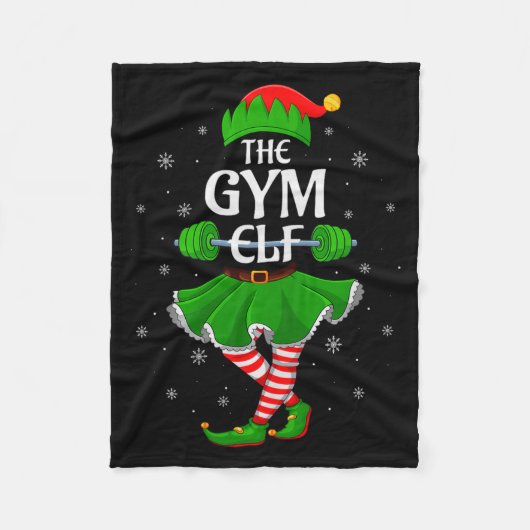 Gym Elf Christmas Family Workout Girls Women Elf S Fleecedecke (Vorderseite)