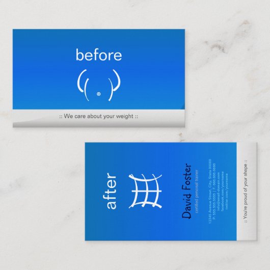 Gym Fitness Body Certified Personal Coach Trainer Visitenkarte (Vorne/Hinten)