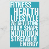 Gym Fitness Club fett Text inspirieren blau Flyer (Vorne)