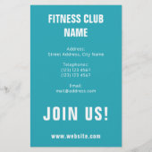 Gym Fitness Club fett Text inspirieren blau Flyer (Hinten)