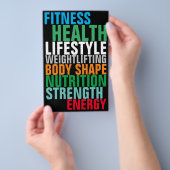 Gym Fitness Club mutig bunt Text Inspiration Flyer (Handgriff)