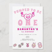 Gym Fitness führt ein starkes Mädchen aus 1. Gebur Einladung (Vorderseite)