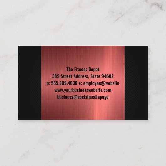 Gym Flex | Kettle Bell Logo | Fitness Visitenkarte (Rückseite)