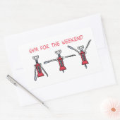 Gym for the weekend rechteckiger aufkleber (Umschlag)
