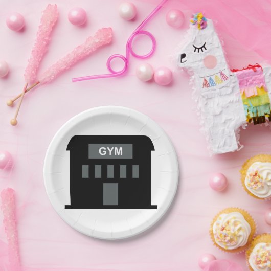 Gym-Gebäude Pappteller (Party)