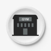 Gym-Gebäude Pappteller (Vorderseite)