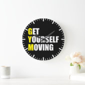 GYM - Get Yourself Moving - Workout Motivational Große Wanduhr (Zuhause)