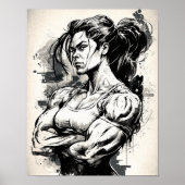 Gym Girl Motivierend Muscle, schöne Frau Poster (Vorne)