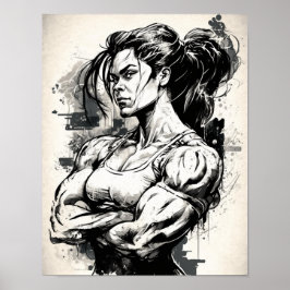 Gym Girl Motivierend Muscle, schöne Frau Poster