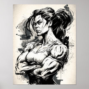 Gym Girl Motivierend Muscle, schöne Frau Poster