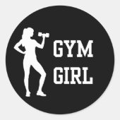 Gym Girl Runder Aufkleber (Vorderseite)