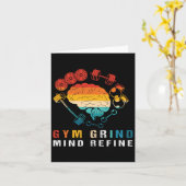 Gym Grind Mind Raffinierte Bodybuilding Retro Gym  Karte (Gelbe Blume)