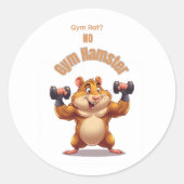 Gym Hamster - Funny Workout Hamster Design Runder Aufkleber (Vorderseite)