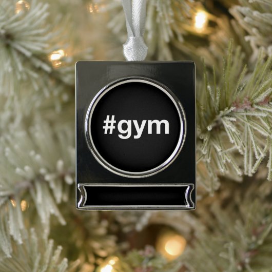 GYM Hashtag Banner-Ornament Silber (Baum)