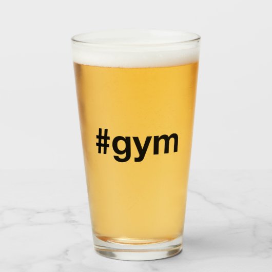 GYM Hashtag Glas (Vorne (Gefüllt))