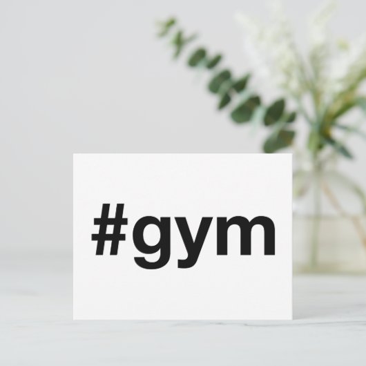 GYM Hashtag Postkarte (Stehend Vorderseite)