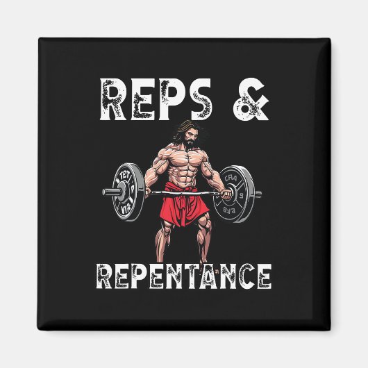 Gym Instructor Christlich Glaufs Bodybuilding Jesu Magnet (Vorne)