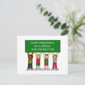 Gym Instructor Happy Christmas Feiertagspostkarte (Stehend Vorderseite)