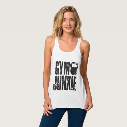 Gym Junkie - Funny Tank Top (Vorderseite Vollansicht)