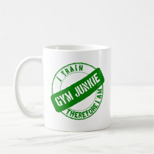 GYM JUNKIE ICH TRAIN DAHER, ICH BIN grün. Kaffeetasse