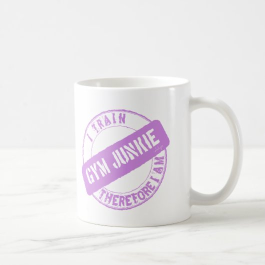 GYM JUNKIE ICH TRAIN DAHER. lila Kaffeetasse (Rechts)
