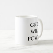 Gym-Kaffeetasse – Harte Arbeit - Graue Willenskraf Kaffeetasse (VorderseiteRechts)