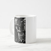 Gym-Kaffeetasse – Harte Arbeit - Graue Willenskraf Kaffeetasse (Vorderseite Links)