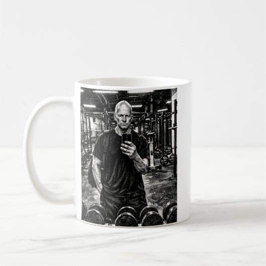 Gym-Kaffeetasse – Harte Arbeit - Graue Willenskraf Kaffeetasse (Links)