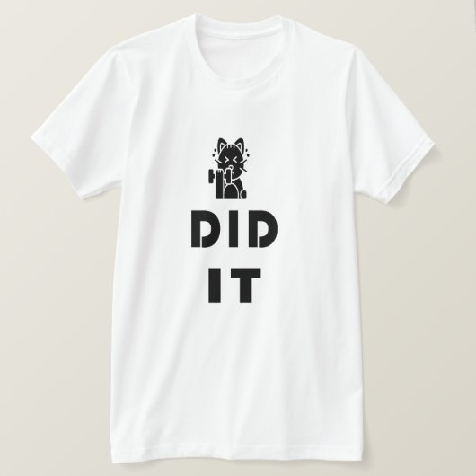 Gym-Katze-Design T-Shirt (Design vorne)